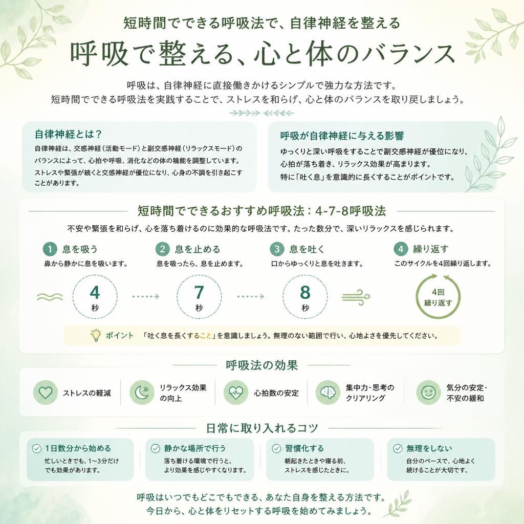 4. 呼吸法で自律神経を整える