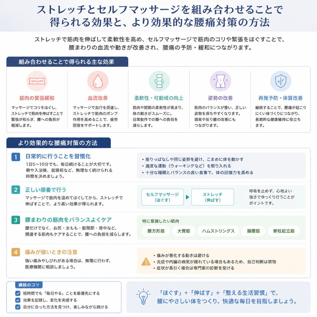 ストレッチとセルフマッサージの効果的な組み合わせ