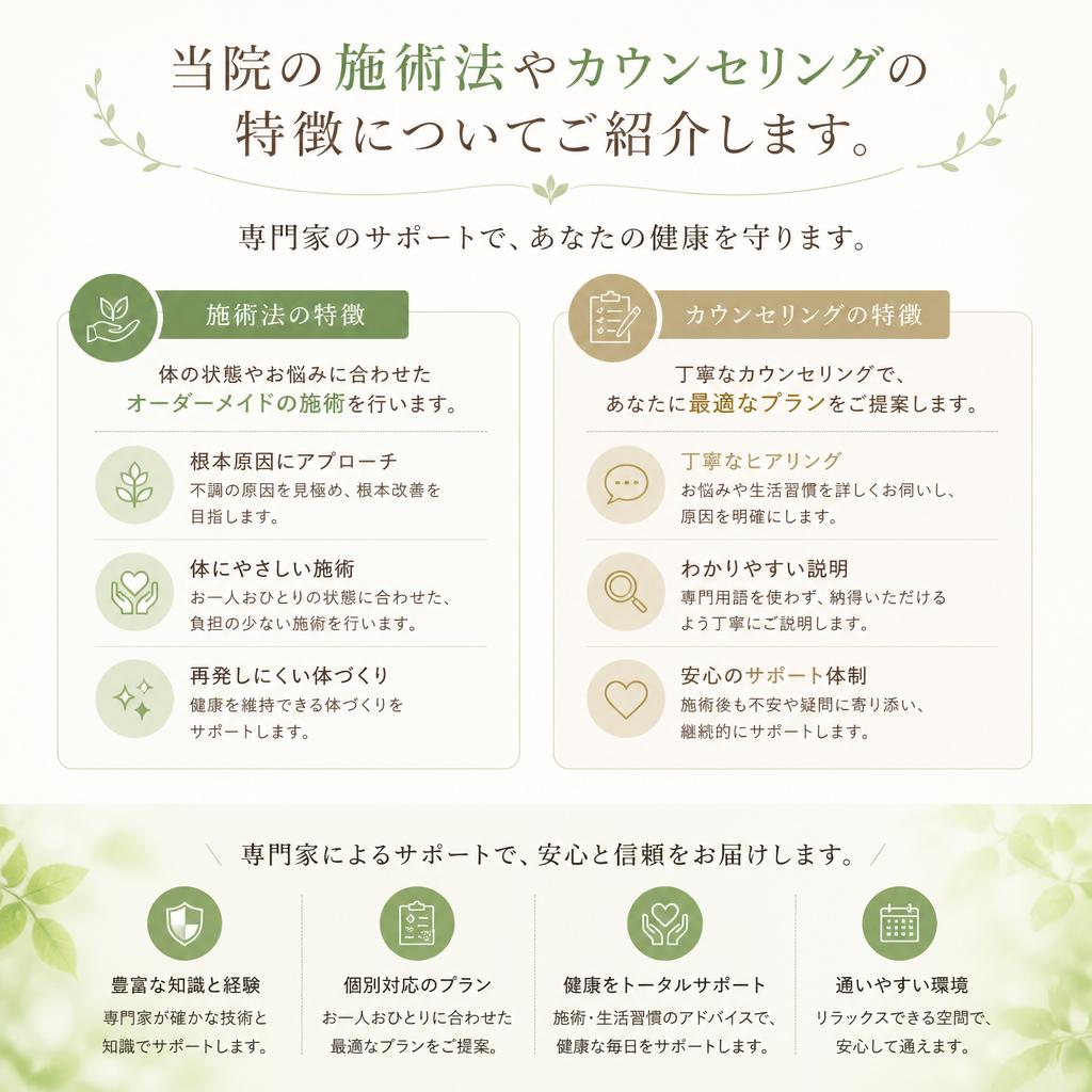 私たちの整体院の特徴