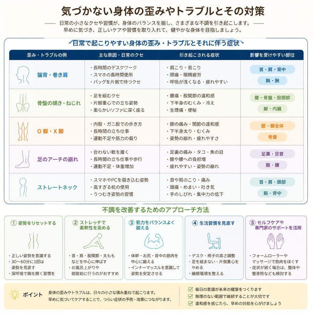 日常生活に潜む身体のトラブル