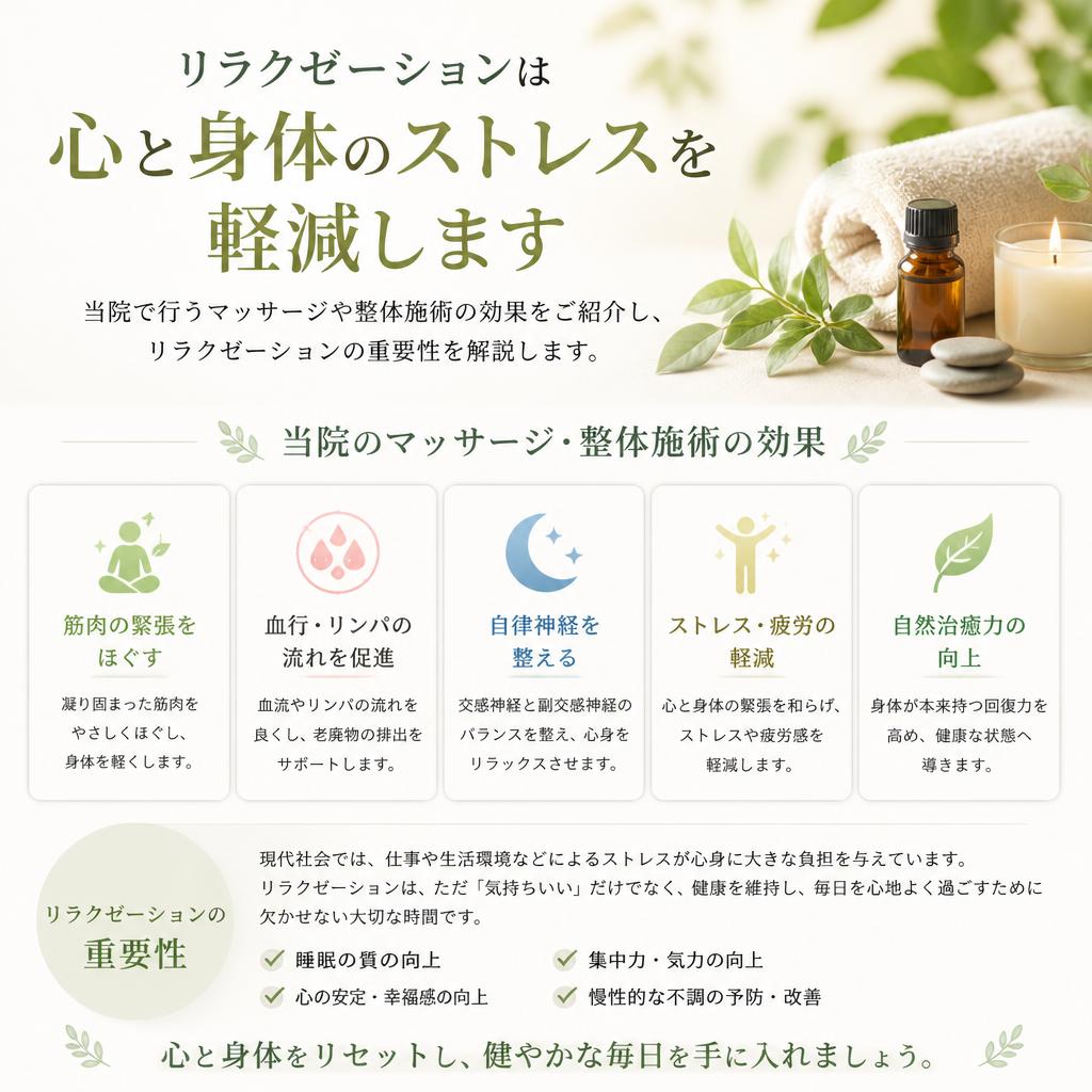リラクゼーション施術の効果