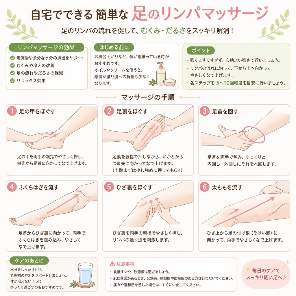 簡単にできる足のリンパマッサージ