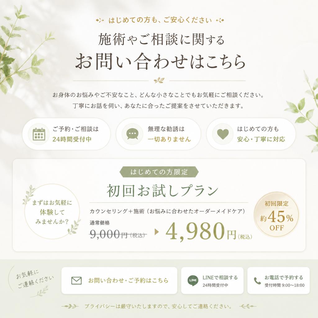 7. お問い合わせと初回の特典
