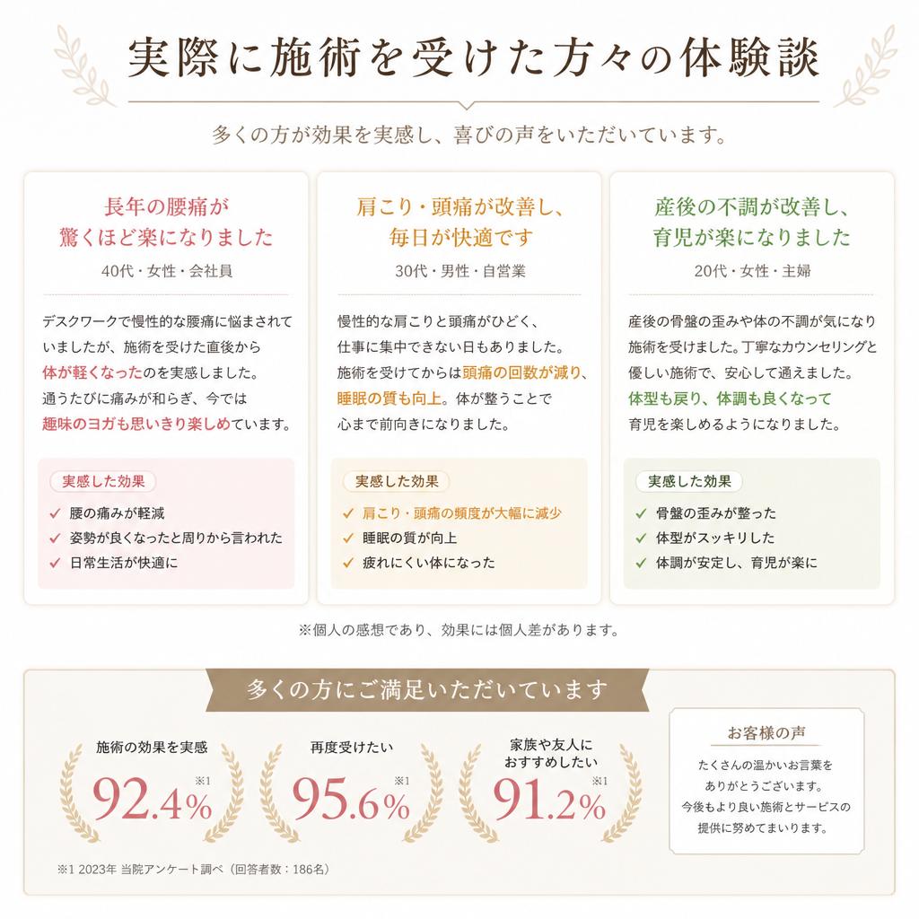 5. 施術を受けた方の声