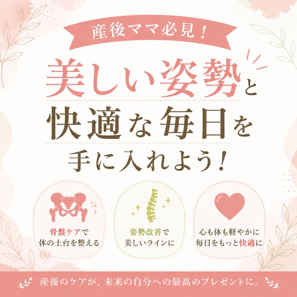 産後ママ必見！美しい姿勢と快適な毎日を手に入れよう！