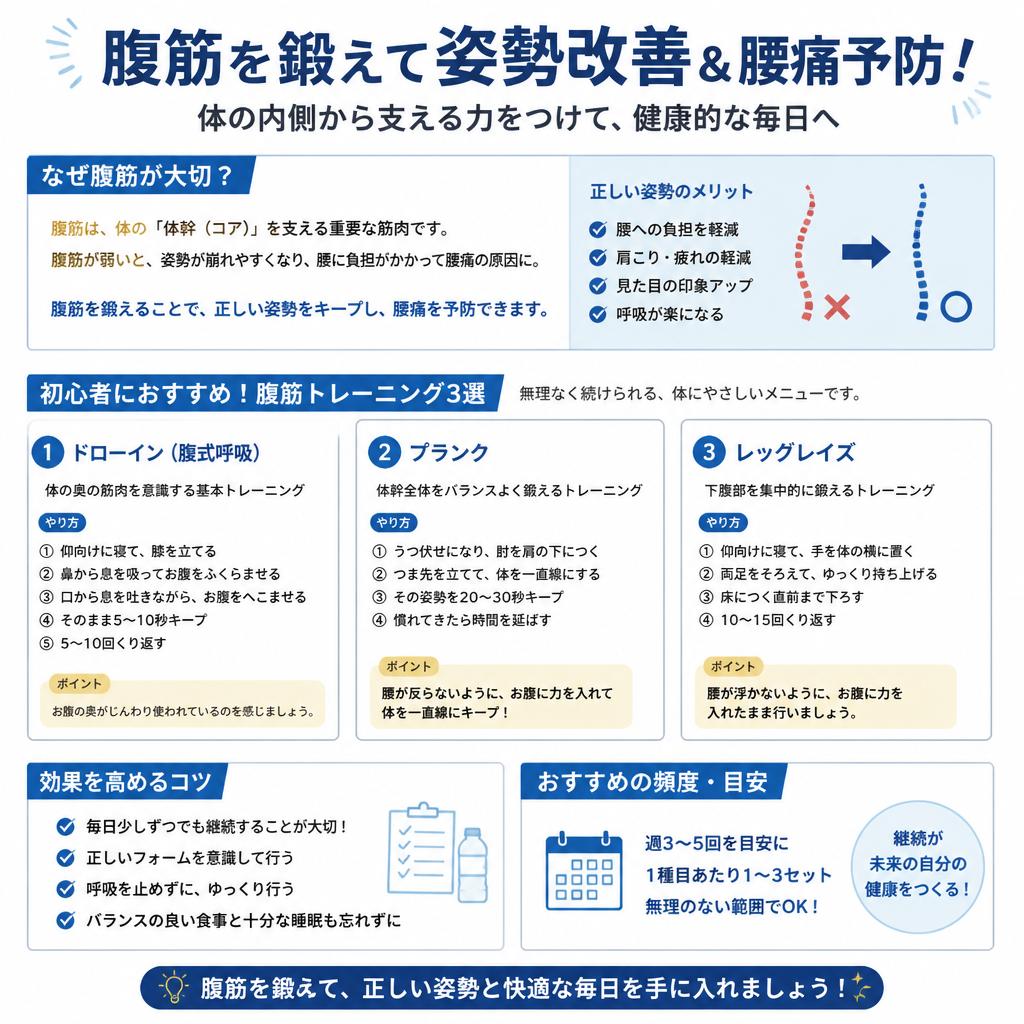 5. 腹筋トレーニングで姿勢改善